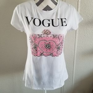 Vinizbena fashion t-shirt  with rhinestones